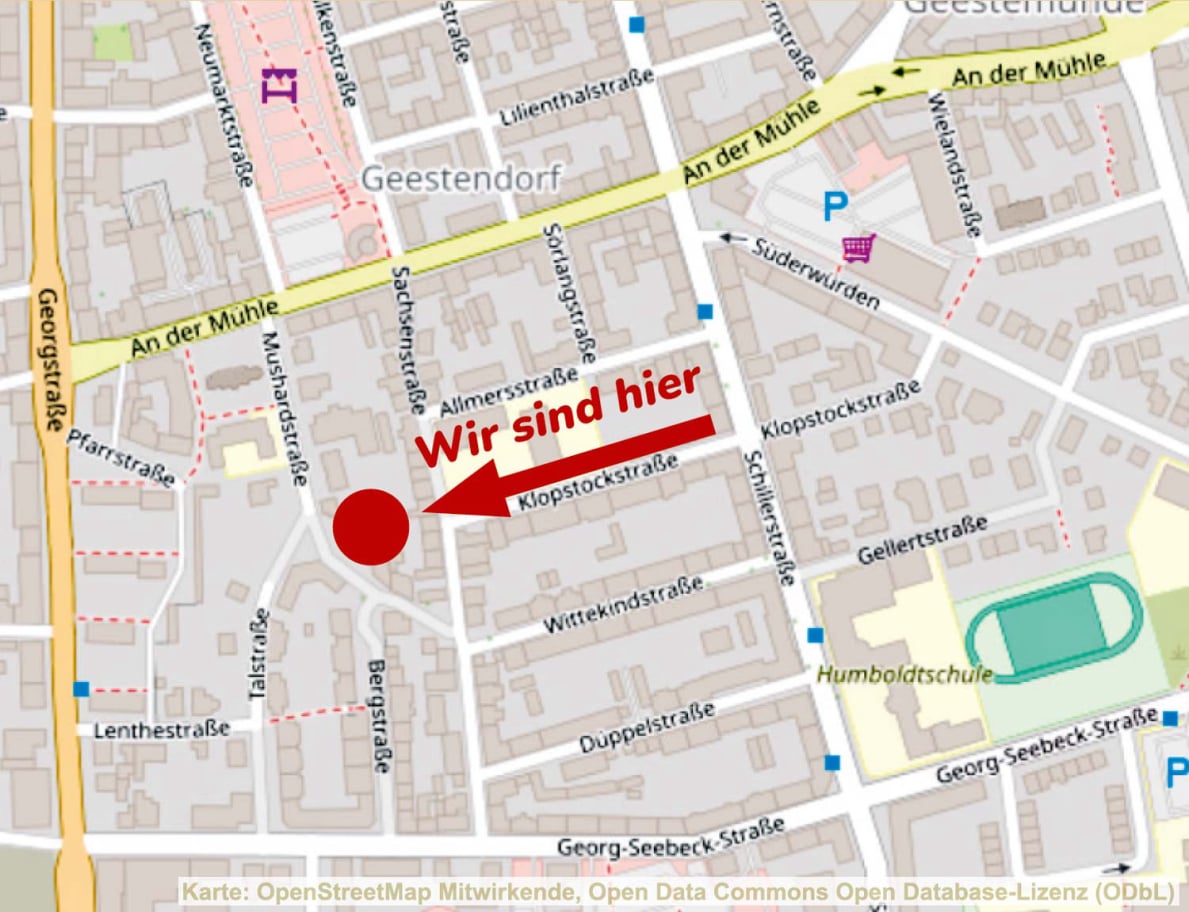 Anfahrtsskizze Christliche Gemeinschaft Bremerhaven